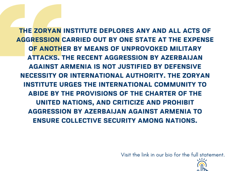 The Zoryan Institute Condemns Acts of Aggression by Azerbaijan Against the Republic of Armenia