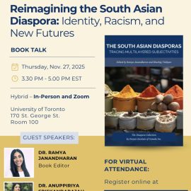 The Zoryan Institute to Host Book Talk on South Asian Diasporas in Collaboration with the University of Toronto