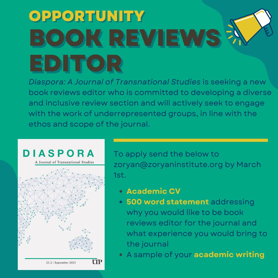 New Opportunity: Book Reviews Editor | Zoryan Institute