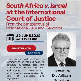 Webinar Announcement: “South Africa v. Israel at the ICJ: From the Perspective of International Law and Genocide”